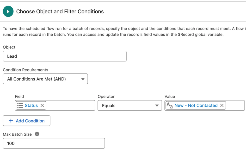 Agent Object and Filter Conditions

